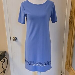 Periwinkle Blue Boohoo Dress with laser cut out 6 VGUC